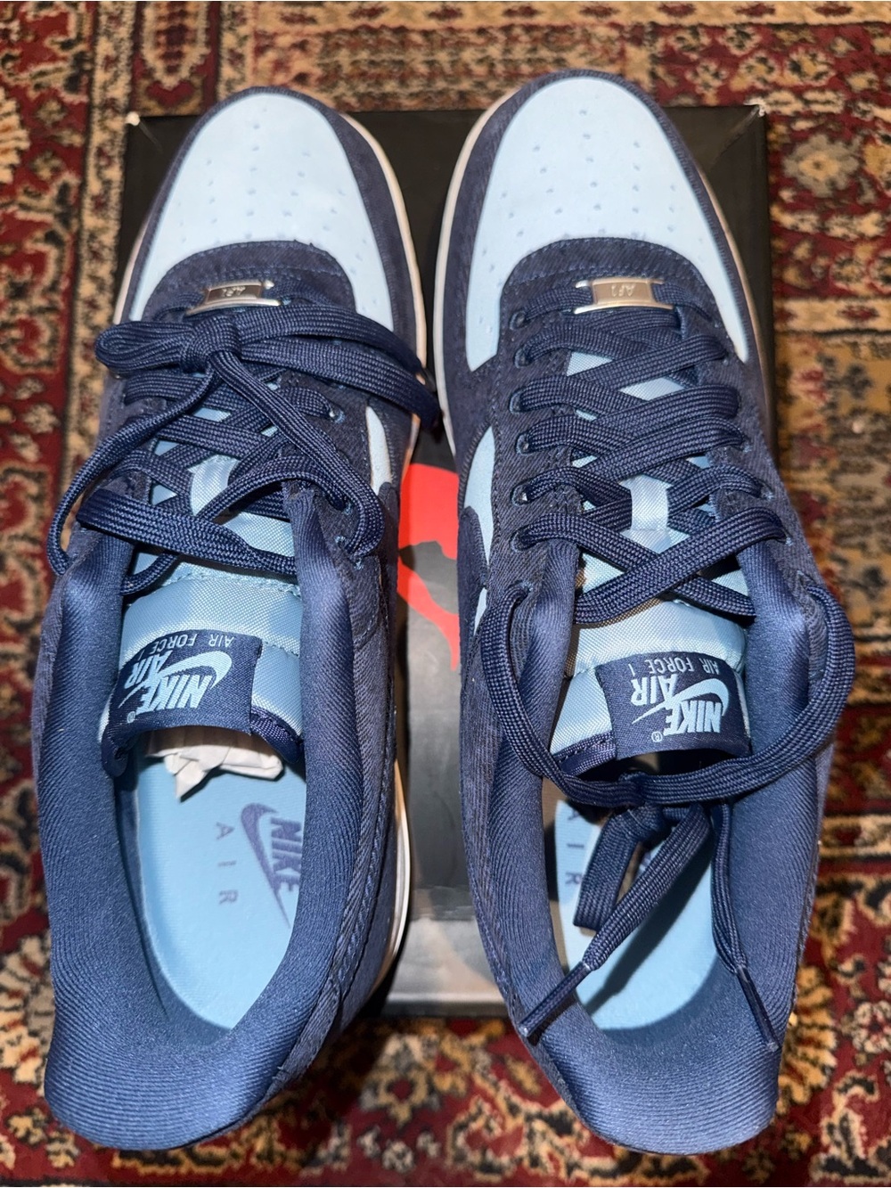 Nike Air Force 1 Low ‘07 LV8 Denim Navy Worn Blue - Light Blue Gum - Picture 3 of 6